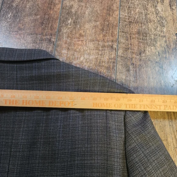 Jos. A. Bank Blazer Mens 44R Gray Glen Check Plaid 100% Wool Sport Coat Jacket - Picture 9 of 9